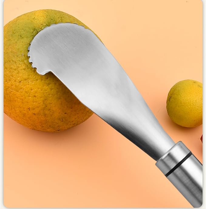 2PCS Stainless Steel Orange Peeler,Grapefruit Peeler,with Handle Orange Citrus Peeler Tool,Triangular-Blade & Zigzag-Shovel Orange Peeler Gadget,Orange Peeler Triangle Shovel, Kitchen Gadget Set