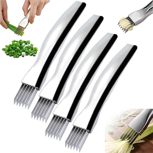 Shred Silk The Knife, 2024 Upgrade Green Onion Cutter Stainless Steel Choppe Kitchen Slicing Tool Cutter for Vegetables Onion Garlic, Multifunctional Kitchen Food Vegetable Cutter