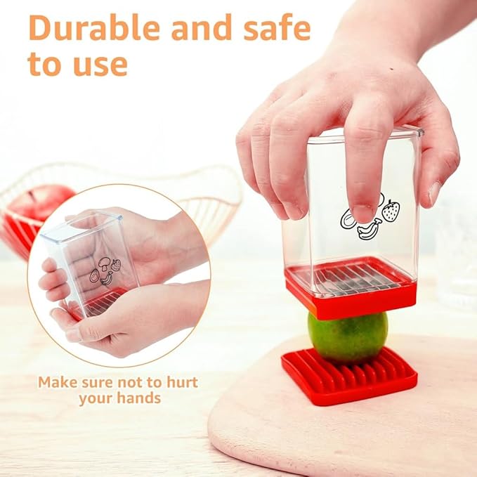Fruit Slicer Cup Fruit and Vegetable Speed Slicer with Push Plate Cup Slicer Strawberry Cutter Egg Slicer Banana Slicers Grape Cutter Stainless Steel Detachable Fruit and Vegetable Slicer Slicing Tool