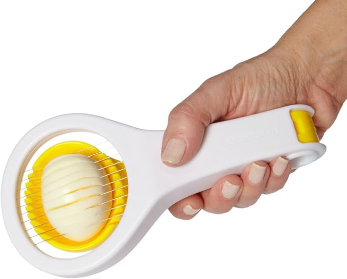 Casabella Hand Held Egg Slicer, Yellow and White