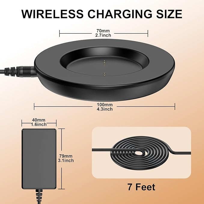 Charging Coaster 2 Compatible with Embo Temperature Control Smart Mug 2 and 1 - Mug Power Cord - Charger Dock Base for Wireless Warmer Cup Accessories (Black)