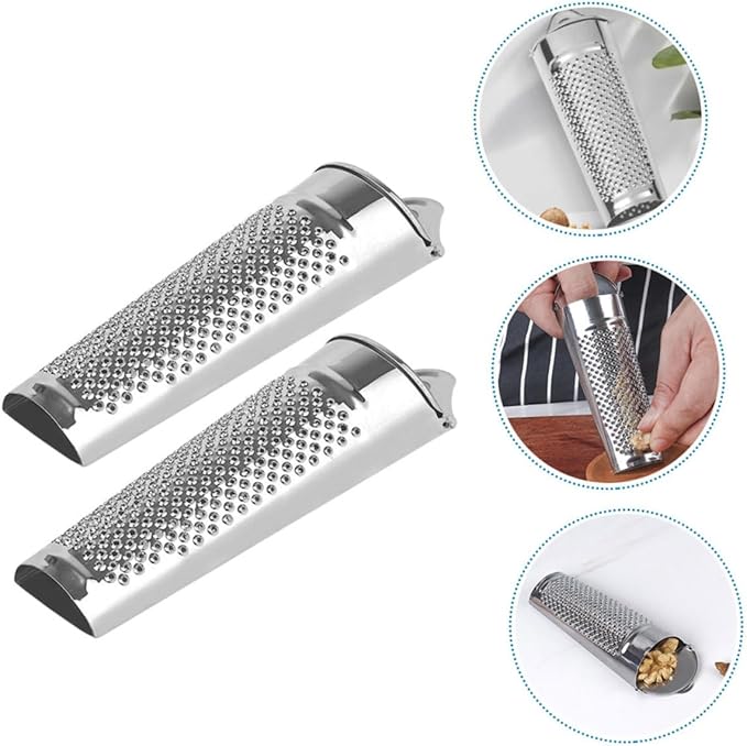 Cabilock 2pcs Stainless Steel Grater for Kitchen Use Multi-functional Ginger Cheese and Vegetable Graters Lightweight Kitchen Gadgets for Easy Shredding and Grating