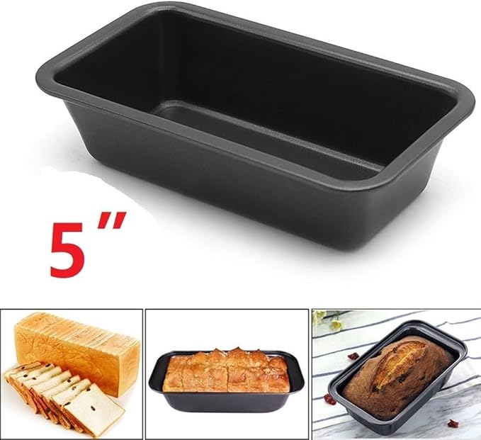 5 Inch Carbon STEELs Loaf Pan, Rectangle Non- Baking for Bread Toast, High Carbon STEELs Cake, Oven Safe Baking Tray, Heavy Duty Non Bread Loaf Pan