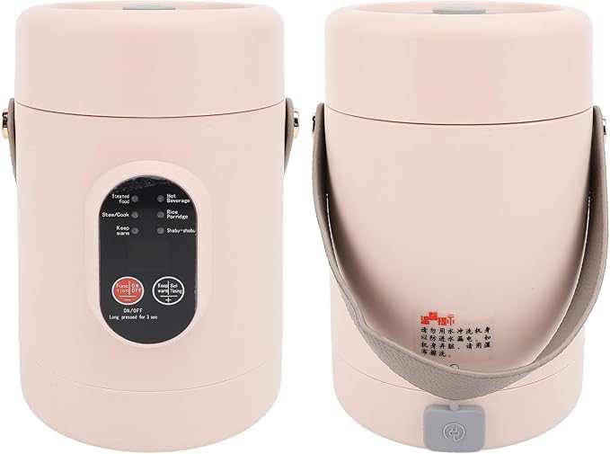 TOPINCN Mini Electric Cooker, Visual Lid, Portable Stewing Pot 500W, Hot Pot Electric, Comfortable Grip, Suitable for Home, Travel, Camping (US Plug 110V)