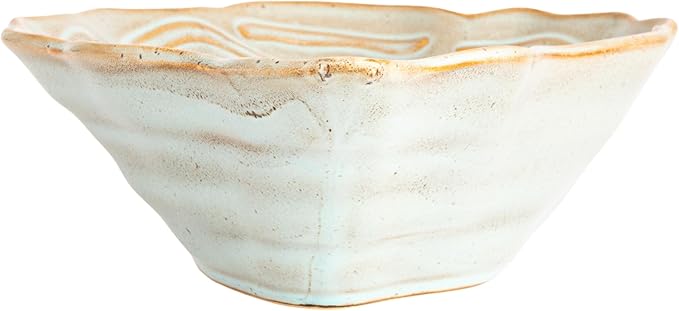 Creative Co-Op Oyster Shaped Stoneware Bowl, Blue