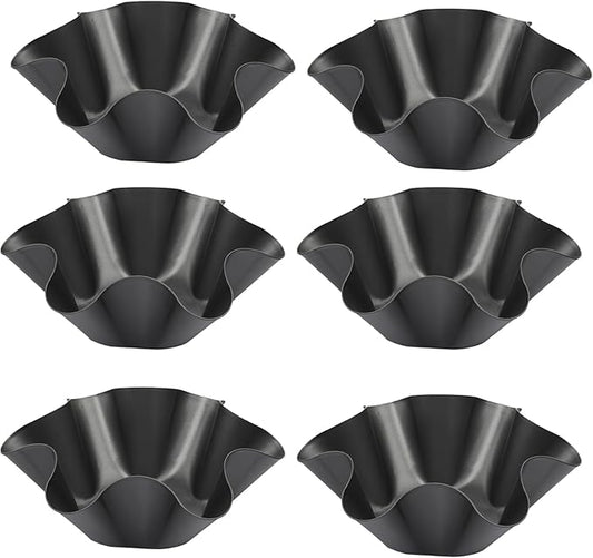 6 Pack 8.5" Nonstick Large Taco Shell Bowl – Carbon Steel Tortilla Maker Shell Pans Baking Molds Tostada for Frying Salad Bowls