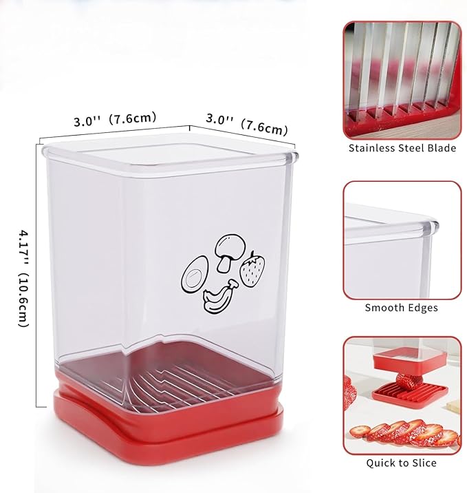 Stainless Steel Fruit Slicer Cup,Multifunctional Speed Cutter for Strawberry Banana Grape Egg Portable,Kitchen Gadget for Vegetable Cutting Salad Prep Must-Have Kitchen Tool.