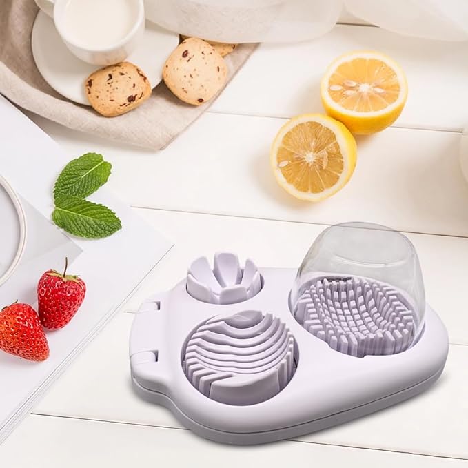 1 Pcs Heavy Duty Egg Slicer with 3 Cutting Modes, Stainless Steel Egg Cutter for Hard Boiled Eggs, Strawberry, Grape,Tomato. Mushroom, Kitchen Dicer Tool, Send Goods From Local Warehouse.