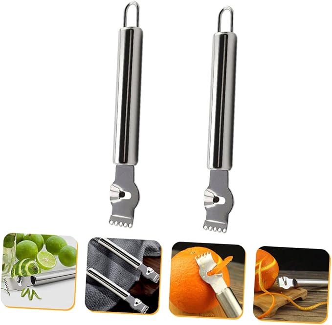 STOBAZA 2pcs Lemon Zester Graters Ergonomic Kitchen Tools for Peeling and Grating for Baking and Cooking Includes Hanging for Storage
