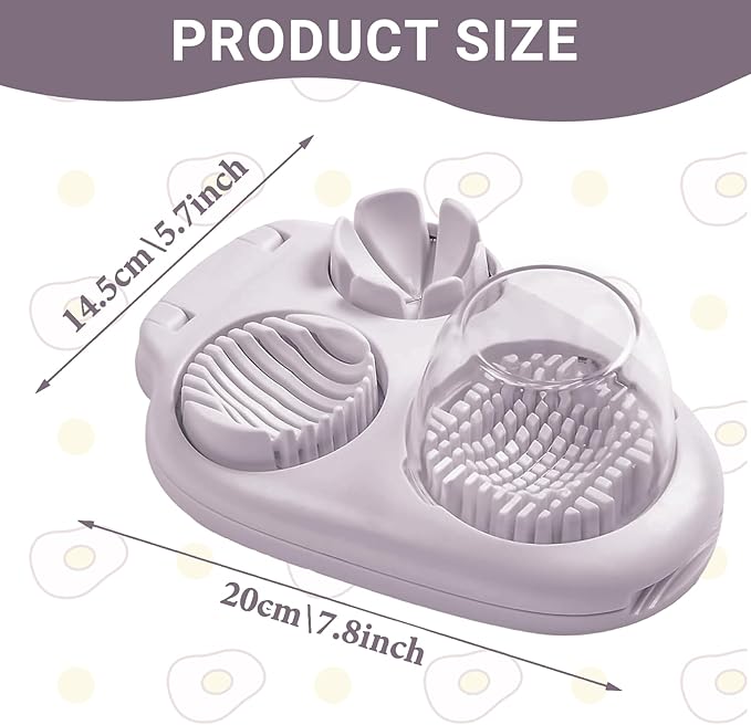 1 Pcs Stainless Steel Egg Slicer for Hard Boiled Eggs, 3 Slicing Modes, Ideal for Fruits and Vegetables, Easy to Clean Kitchen Cutter, Send Goods From Local Warehouse