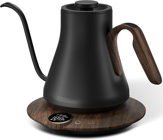 Cocinare FLOW B9 Gooseneck Electric Kettle, Precise Temperature Control for Pour-Over Coffee & Tea Brewing, Stainless Steel Interior, Rapid Heating for Boiling Water 0.9L (Obsidian Black)