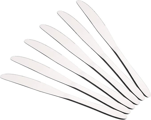 Obstnny 12-Piece Stainless Steel Dinner Knife, Table Knives Set