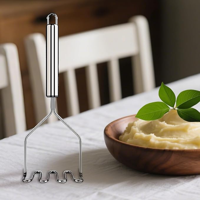 3 PCS Potato Masher Stainless Steel,Bean Smasher,Food Fruit Egg Masher Metal,Masher Kitchen Tool