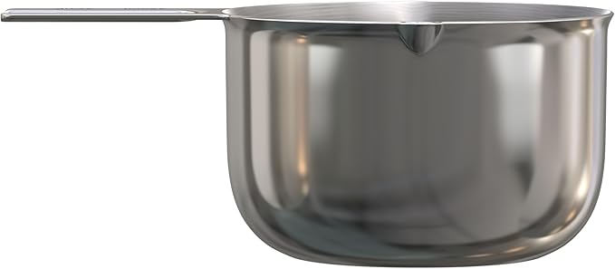 Color Up 2 Cup Measuring Cup, 480ml Stainless Steel Metal, Easy-Pour Spouts, Inside Markings, Flat Base, Dishwasher Safe, for Dry and Liquid Ingredients