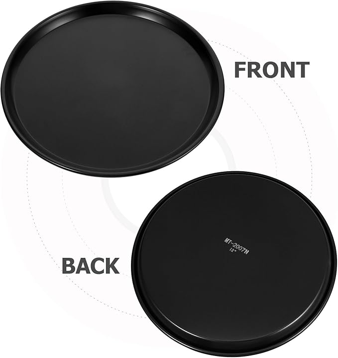 DIYEAH Microwave Pizza Crisper Pan, Non-Stick Aluminum Alloy Baking Tray, 12-Inch Round Pizza Plate for Microwave Oven, Black