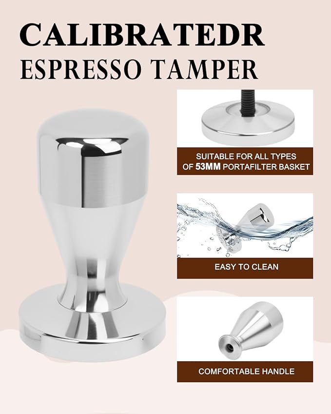 Espresso Accessories Kit, 53mm Espresso Tampera and Dosing Funnel Set, WDT Tool Espresso, 53.5mm Puck Screen, Tamper Mat, Coffee Espresso Accessories Kit for 51 mm Portafilter Barista Tools