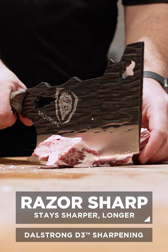 Dalstrong Obliterator Meat Cleaver Knife - 9 inch - Barbarian Series - Premium 7CR17MOV High Carbon Steel - Black Brown Stabilized Wood Handle - Massive Heavy Duty Knife with Sheath