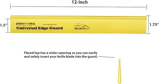 Ergo Chef Universal Knife Blade Edge Guard 12 Inch x 1.5 Inch for Knives up to 12” Blades, Durable BPA-Free ABS Plastic, Knife Protector, Yellow