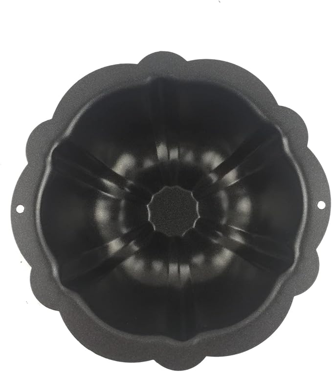 LoveDeal 4 Inch Fluted Tube Cake Pan, Nonstick Mini Kugelhopf Mold, Carbon Steel Fluted Baking Cake Pans, Metal Round Pumpkin Shaped Mould for Muffin, Brownie, Pudding - Black, Set of 4