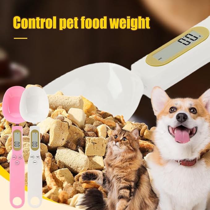 Electronic Measuring Spoon, 2026 New Kitchen Food Digital Measuring Scoop, Pet Food Measuring Scoop Electronic with LED Display for Dispensing Food, Kitchen and Dog Cat Food (2pcs)