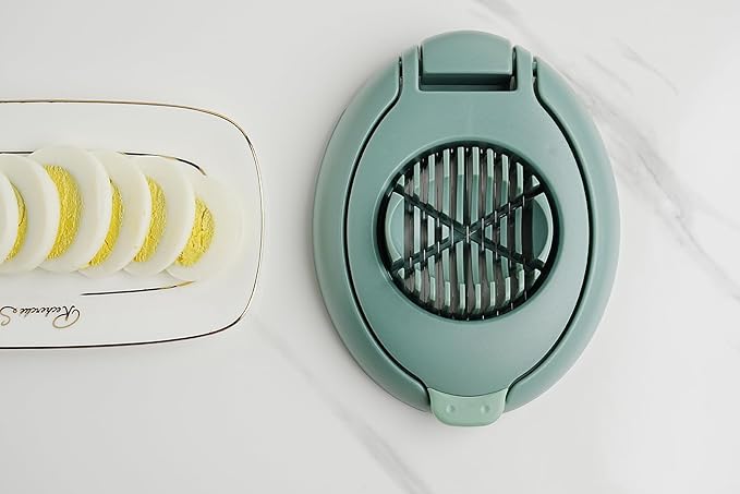 New Talent Slicing Styles Egg slicer Hard Boiled eggs Kitchen helper Dishwasher Safe（Beige）