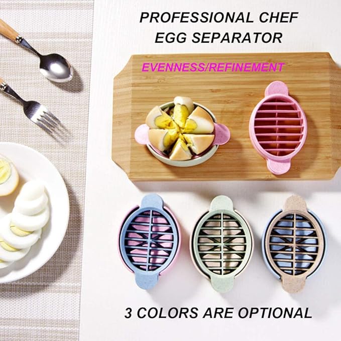 AKOAK 1 Pack Egg Cutter Egg Fruit Decorative Slicer Multifunctional Stainless Steel Manual Pine Flower Egg Slice Divider Family Restaurant kitchen Gadget