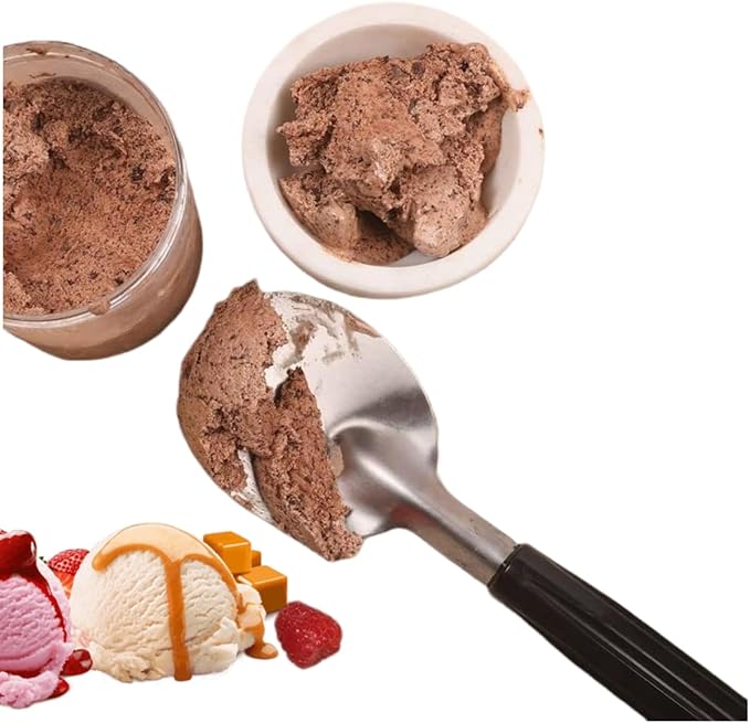 2Pack Heavy Duty Ice Cream Spade Scoop with Non-Slip Handle - Stainless Steel Ice Cream Spoon Paddle Perfect for Scooping and Serving Hard Frozen Treats