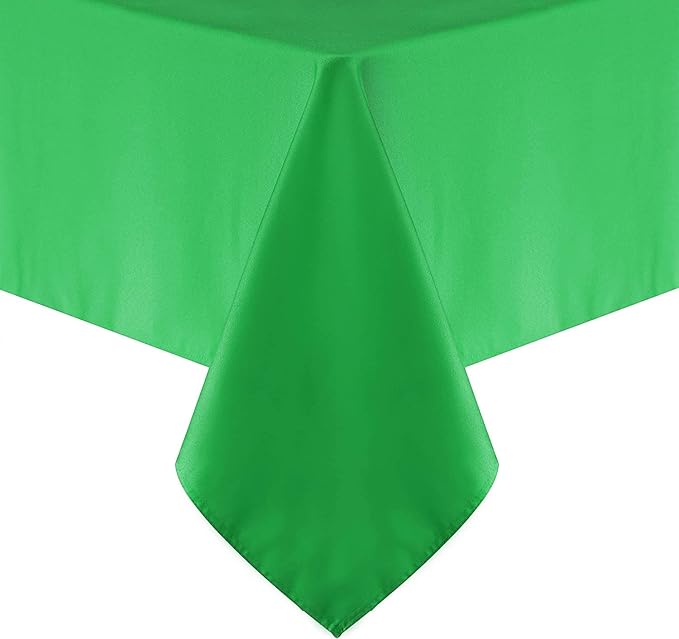 Obstal 210GSM Rectangle Green Table Cloth, Christmas Decorations Waterproof Tablecloth, Table Cover Protector for Holiday Party Use (Green,60 x 84 Inch)