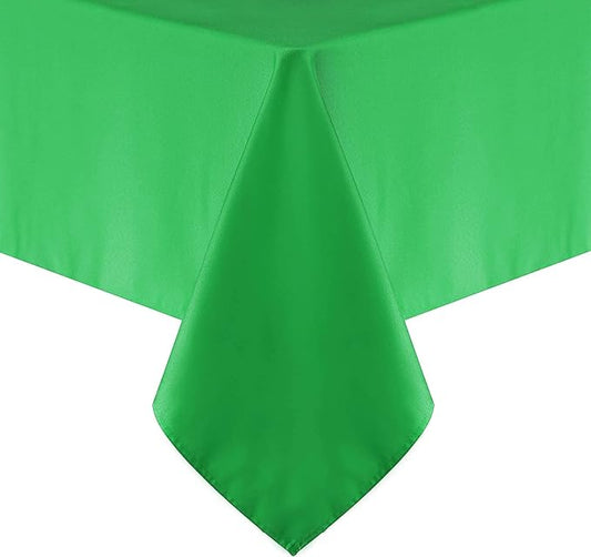 Obstal 210GSM Rectangle Green Table Cloth, Christmas Decorations Waterproof Tablecloth, Table Cover Protector for Holiday Party Use (Green,60 x 84 Inch)
