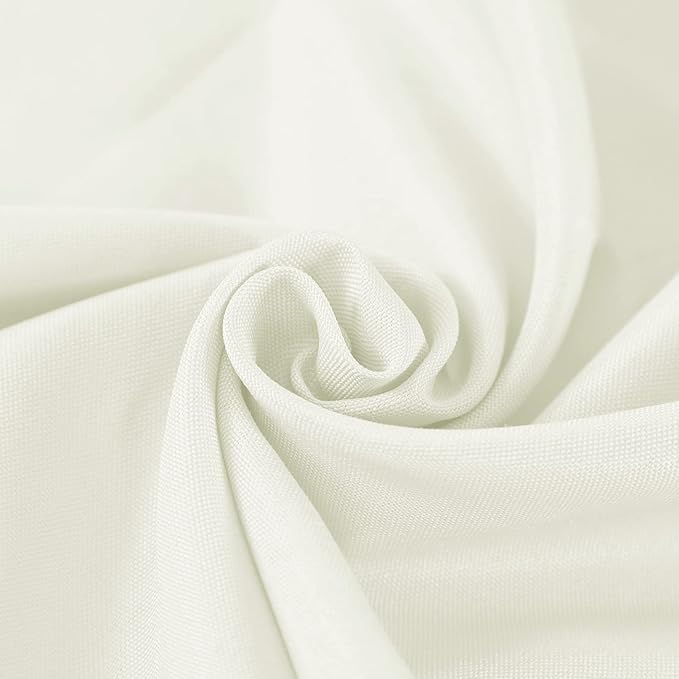 Fokitut 12 Pack Waterproof Round Tablecloth, 120 Inch, Stain Resistant and Wrinkle Polyester Table Cloth, Fabric Table Cover for Kitchen Dining, Wedding, Party, Holiday Dinner-Ivory