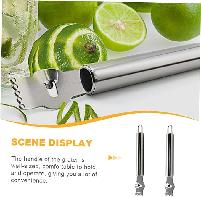 PRETYZOOM 2pcs Stainless Steel Lemon Grater Multi-functional Slicer Zester Peeler for Kitchen Easy Tool