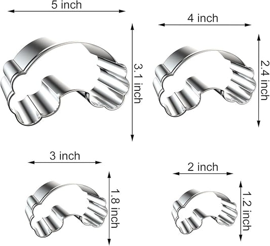 Rainbow Cookie Cutter Set - 5 inch, 4 inch, 3 inch, 2 inch - 4 Piece Rainbow Cookie Cutters Shapes Molds - Stainless Steel