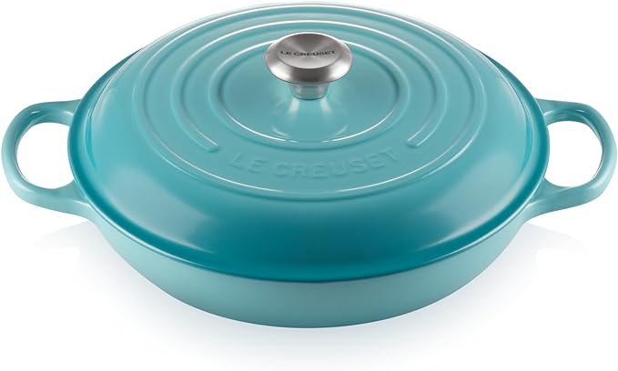 Le Creuset Enameled Cast Iron Signature Braiser, 3.5 qt., Caribbean
