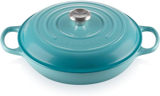 Le Creuset Enameled Cast Iron Signature Braiser, 3.5 qt., Caribbean