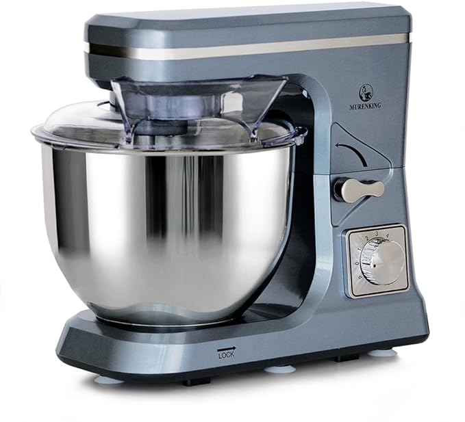 MURENKING Stand Mixer,5.3-Qt & 500W & 6+P Speed MK36 Tilt-Head Kitchen Electric Food Mixers Home Baking Dough Machine with Accessories (Gray Blue)