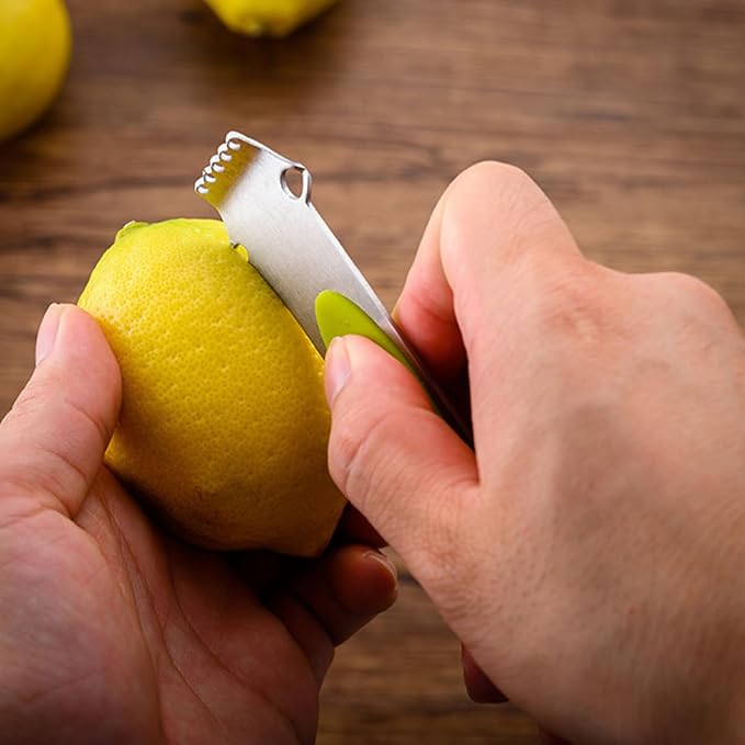 KICHOUSE Stainless Steel Lemon Peel Grater Five for Easy Citrus Pith Removal Versatile Kitchen Gadget for Peeling Lemons Oranges and Grapefruits for Cocktail Enthusiasts