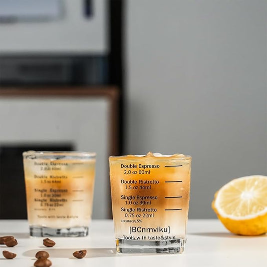 NCnnwovf 60ml Espresso Shot Glass,Heavy Sturdy Shot Glass Measuring Cup for Coffee,Milk,Cocktails,Tequila(Square-1pack)