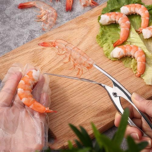 ELEDUCTMON Shrimp Deveiner Tool with Ergonomic Handle - 2-in-1 Prawn Cleaner & Seafood Peeler Knife for Kitchen, Restaurants, BBQ - Dishwasher Safe Shellfish Cleaning Tool