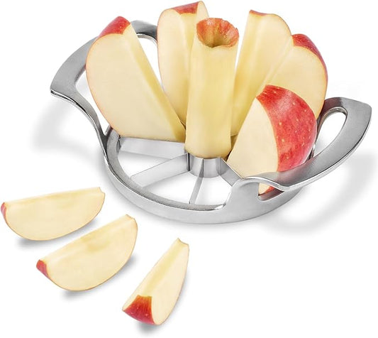 Premium Apple Slicer with Frosted Handle,8-Blades Sharp Stainless Steel Fruit Cutter- Zinc Alloy Case - Effortlessly Slice and Core Apples - Kitchen Essential