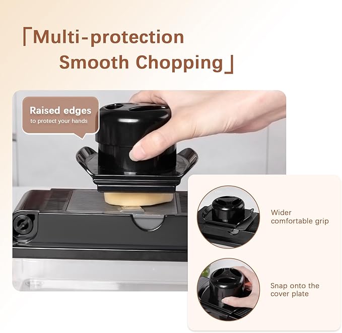 LHS Professional Multifunctional Vegetable Chopper Pro Food Chopper with Food Storage Containers, Mandoline Slicer Onion Dicer Fruit Cutter, Kitchen Gadgets and Home Essentials(7 in 1, Black)
