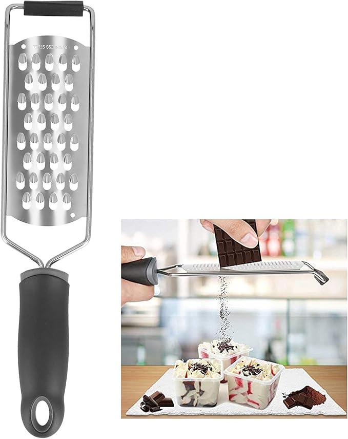 Potato Zester Cheese Grater Stainless Steel Food Grater with Ergonomic Handle for Vegetables Fruits Kitchen Tool Durable Proof Easy to Clean 6.5 x 30.8 cm