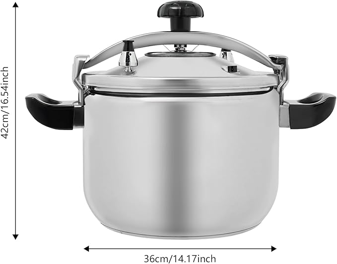 26L/27.47 Qt Pressure Cooker,50Kpa High Pressure Stovetop Cooker with 3-Layer Composite Bottom, 201 Stainless Steel Pressure Canner with Double Valves for Commercial & Home Use