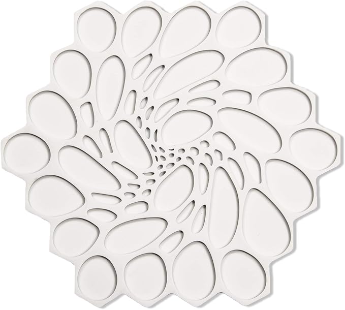 modern-twist 7 x 7" Hive Silicone Trivet, Heat Resistant Up To 675°F, Non Slip, Protects Table From Heat, Cloud, Pack of 1