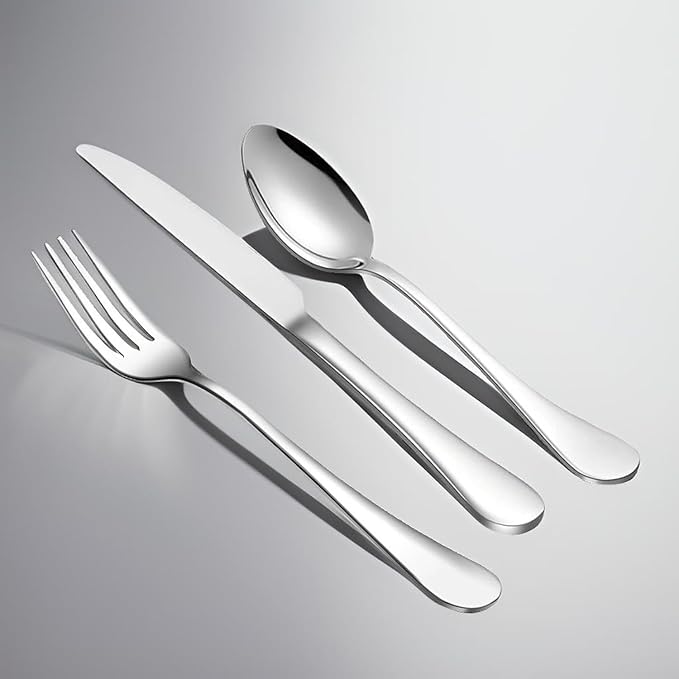 Dinner Forks, Set of 6 Top Food Grade Stainless Steel Silverware Forks, Flatware Set,8 Inches, Mirror Finish & Dishwasher Safe, New Apartment Essentials Cutlery Set