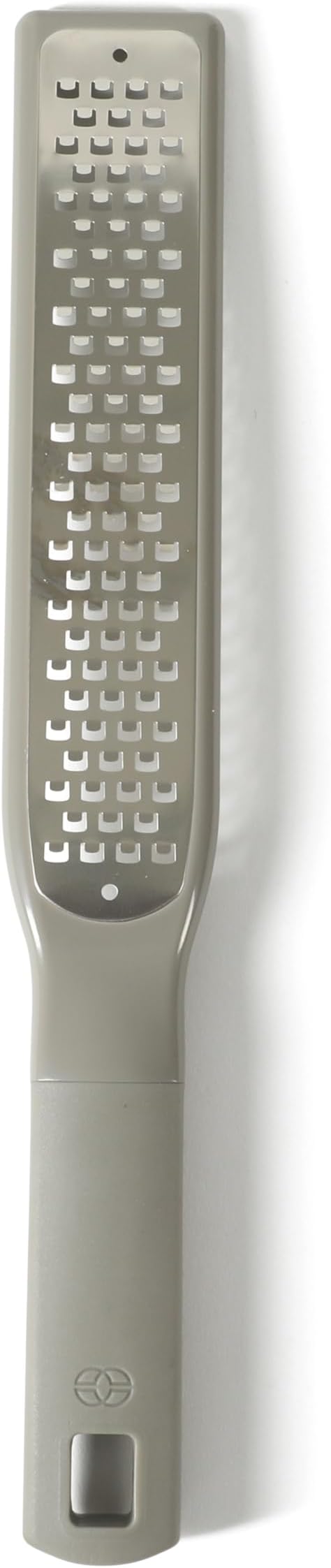 Calphalon Prime Stainless Steel Handheld Grater Lemon Zester W/Cover & Rubber Handle - Taupe