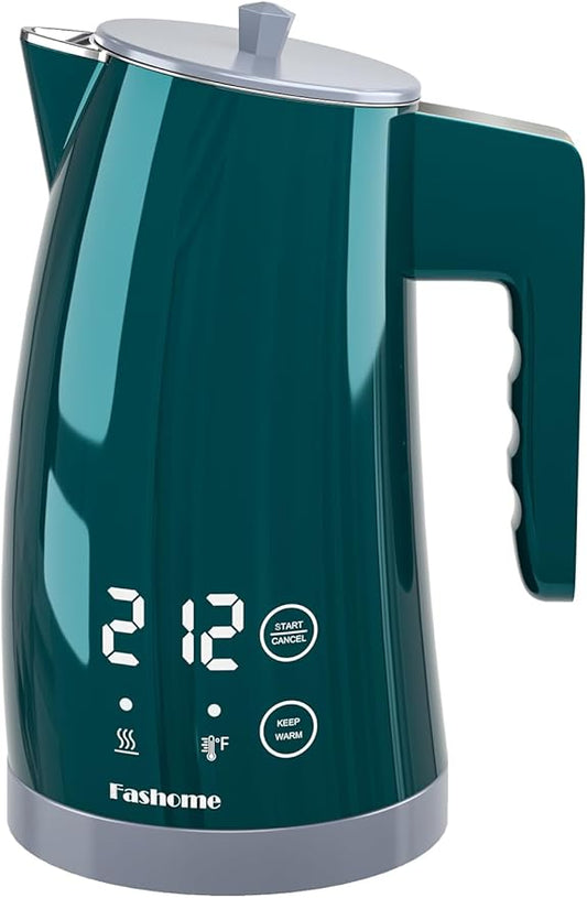 Electric Kettle with Temperature Control, 5 Preset Temps, 2H Keep Warm -1200W Quiet Water Boiler,Electric Tea Kettle with BPA-Free, Digital Cool-Touch, Rotating Base for Home,Office, Kids(Green)