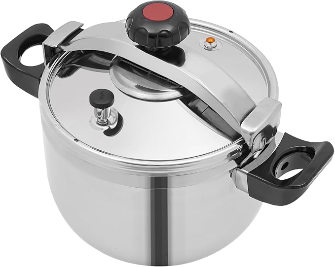 Bokknppo Stainless Steel Pressure Cooker Large Capacity 60Kpa Pressure Pot Explosion-proof Compound Bottom Pressure Canner with Pressure Limiting Valve for Gas Stove Induction Cooker (11L/ 11.62 Qt)