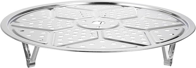 uxcell Stainless Steel Steamer Rack with Stand, 11 Inch Pot Steaming Tray for Steamer Cookware Instant Pressure Cooker, Silver Tone