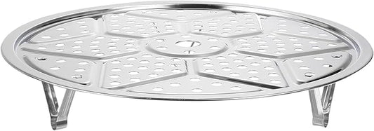 uxcell Stainless Steel Steamer Rack with Stand, 11 Inch Pot Steaming Tray for Steamer Cookware Instant Pressure Cooker, Silver Tone
