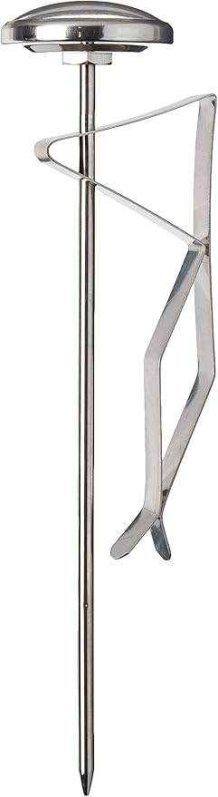 CDN ProAccurate® Instant Read Beverage Frothing Thermometer with Clip for Precise Temperature Measurement, 6.5" Stainless Steel Stem, Easy to Read Display, Black Case (IRB220-F-6.5)